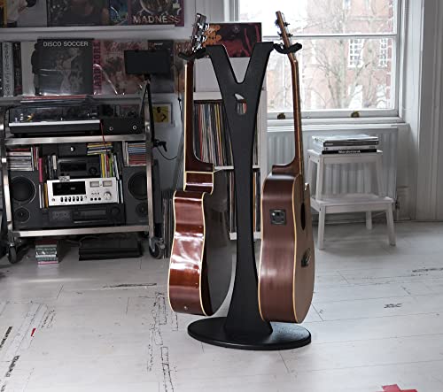 Ruach GS-1 Double support en bois pour guitare acoustique et électrique Noir - Les Beatles, Paul McCartney, John Lennon, RIngo Starr, George Harrison Ruach GS-1 Double support en bois pour guitare acoustique et électrique Noir – Image 6