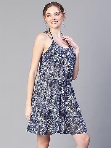 Image of oxolloxo Women Printed Flared Beachwear Dress