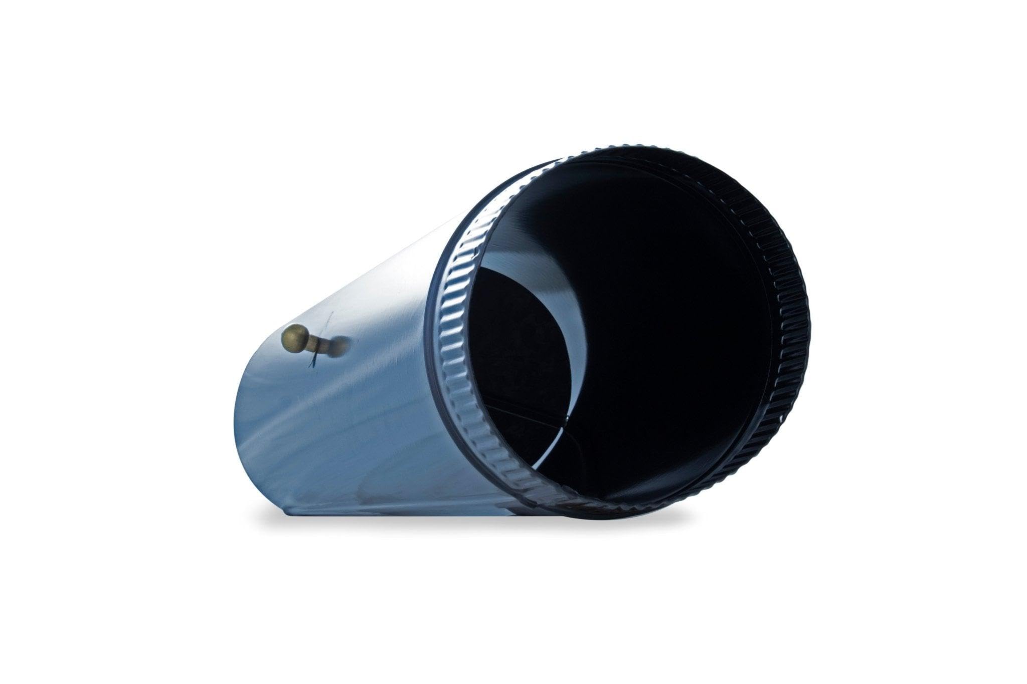 Tubo Chimenea Vitrificado Negro 200mm con Llave de Tiro | Regulación de Humos | 1 Metro | Diseño Premium | Estufa de leña | Calefacción |