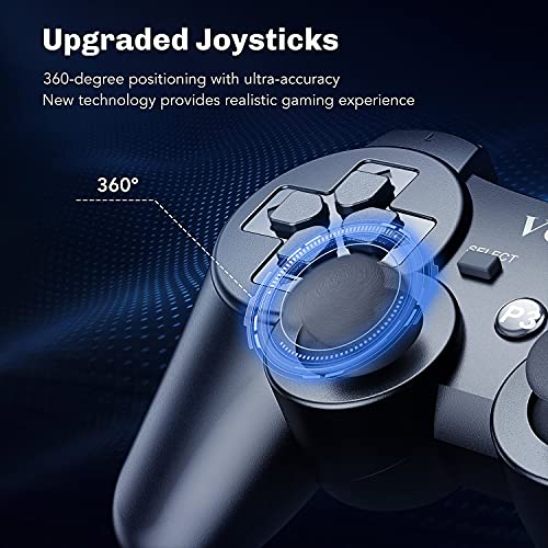 VOYEE PS3 Controller Wireless - Rechargable Remote Control/Gamepad with Charging Cable for Sony Playstation 3 (Black) - Image 5