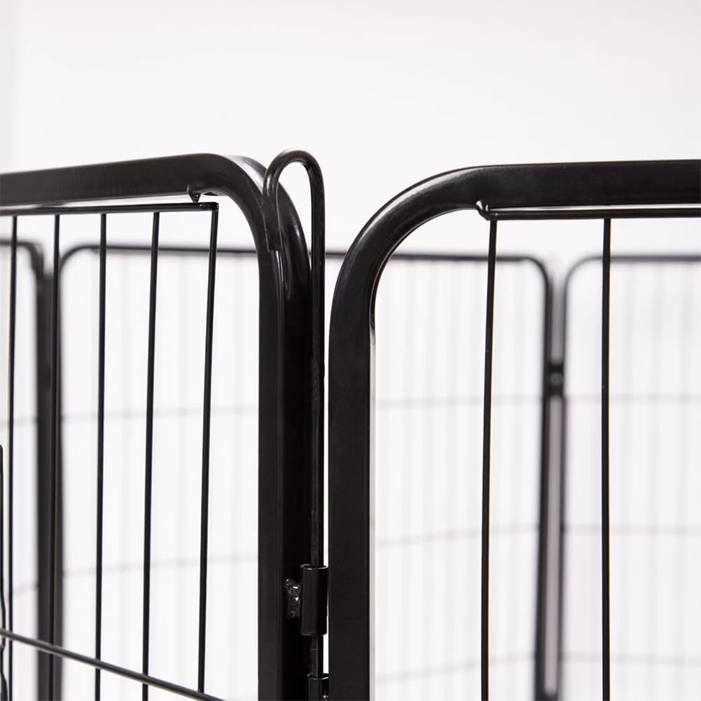 BAKAJI Recinto con Porta per Animali in Ferro Componibile, Recinzione Modulabile Personalizzabile in Metallo, Recinti per Interni ed Esterni per Cani, Gatti, Criceti, Conigli, Cincillà (77 x 60 cm)