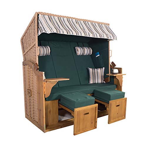XXL 2,5-Sitzer Natur Strandkorb Hörnum (als Bausatz, Grün-Grau-Beige-Oliv Nadelstreifen 3T) XXL 2,5-Sitzer Natur Strandkorb Hörnum (als Bausatz, Grün-Grau-Beige-Oliv Nadelstreifen 3T)