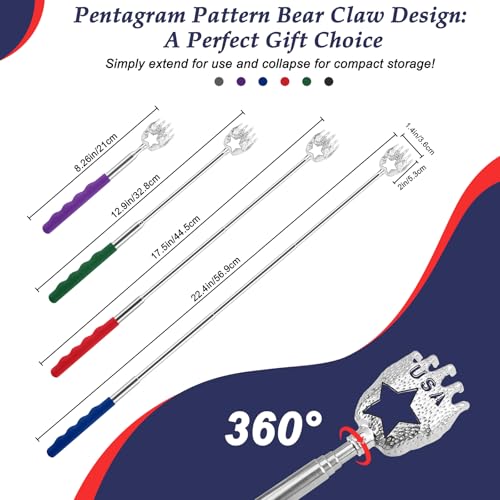HOFASON Christmas Gifts for Men Women, USA Back Scratcher 6 Pack, Stocking Stuffers for Men Women Kids Teen, White Elephant Gifts for Adults, Prizes for Adults, Birthday Gift for Senior Dad Mom - Image 3