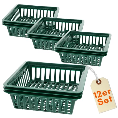 GarPet 12er Set Pflanzkörbe für Blumenzwiebeln Pflanzkorb Blumenzwiebeln Pflanzkörbe für Tulpen Zwiebelpflanzschale Herbstpflanzung Blumenzwiebelschale 28x26 cm