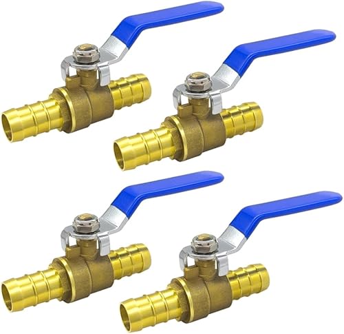 Hooshing 2 unids 34 "PEX válvula de bola de puerto completo válvula de cierre de latón Pex Barb válvula de agua para tubo PEX B