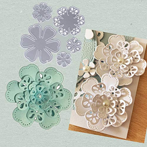 Ponnen 3D Blume Stanzbögen Stanzschablonen Scrapbooking Stanzformen Stanzmaschine für Scrapbooking Kartenbasteln Album Papier Dekor Cover