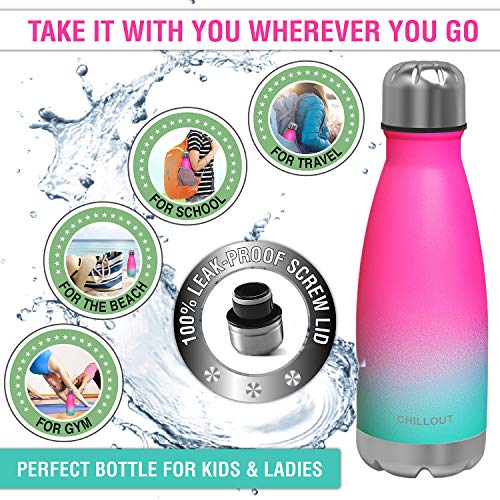 Image of CHILLOUT LIFE 12oz Kids Insulated Stainless Steel Water Bottle, Leak Proof