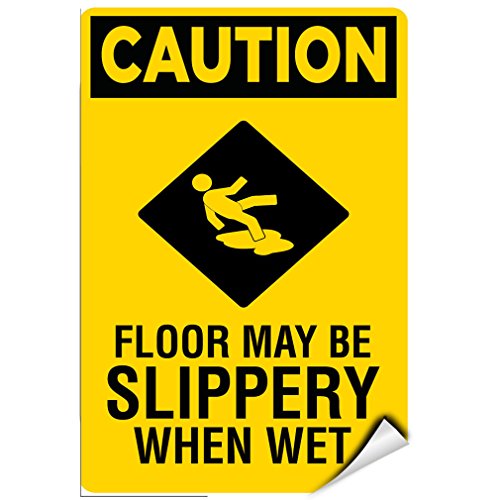 Caution floor may be slippery signalétique danger sol mouillé