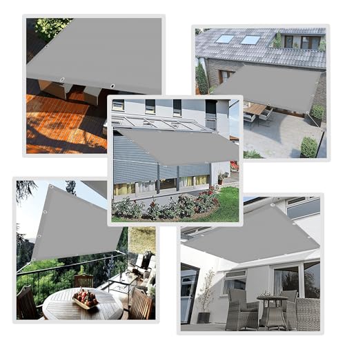 Toile ombrage rectangulaire 220x220 gris clair en polyester imperméable