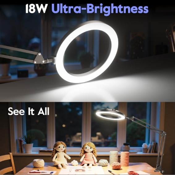 Image of Upgrade 18W Ring Light Overhead Camera Phone Mount for Desk with Adapter, LED Selfie Light with Stand and Phone Holder, Desk Tripod for Video Recording, YouTube, TikTok, Live Stream, Painting