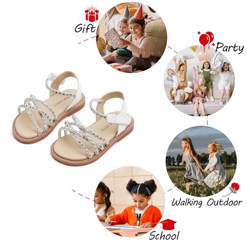 Image of PHIRAMIN Toddler Flower Girl Sandals - Girl Dress Shoes Toddler Little Kid Wedding Party