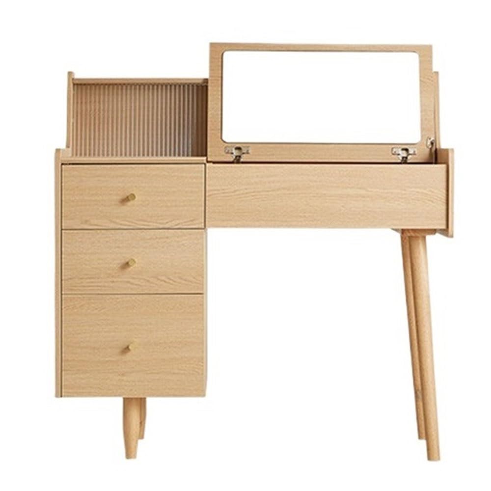 CGCSYZ Vanity Desk Farmhouse Vanity Desk with Flip Top Mirror, Makeup Table Dressing Table with Drawers & Cabinet, Small Vanity Table for Bedroom with Storage Makeup Dressing Table