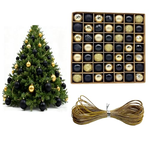 Diyxisk Weihnachtskugeln, 49 Stück Christbaumkugeln, 3cm...