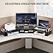 OPNICE Desk Organizers and Accessories, Dual Monitor Stand Riser with Drawer and 2 Pen Holders, Desk Shelf Metal Computer Racks for Office Workspace Organizers, Desktop Organization (Black)
