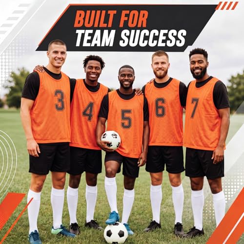 Image of Vabean 24 Pack Nylon Mesh Scrimmage Team Practice Vests Pinnies Jerseys Train Vest for Adult Sport Basketball Soccer Football