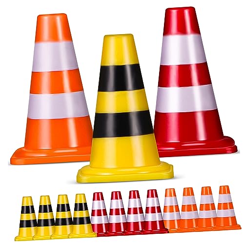 SUPVOX 15pièces Mini Cônes De Signalisation Jouets Éducatifs pour Scènes De Circulation Cônes Décoratifs pour Garçon Fille