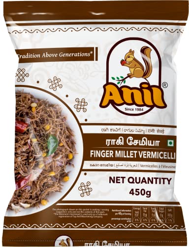 Anil Foods Ragi Vermicelli 450 Gm (Pack Of 5), Low Carb