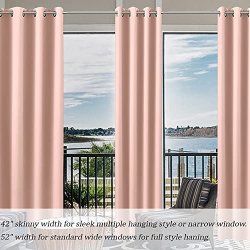Image of Blush Pink Grommet Insulated Thermal Room Darkening Blackout Curtains 52x96 Inch Length