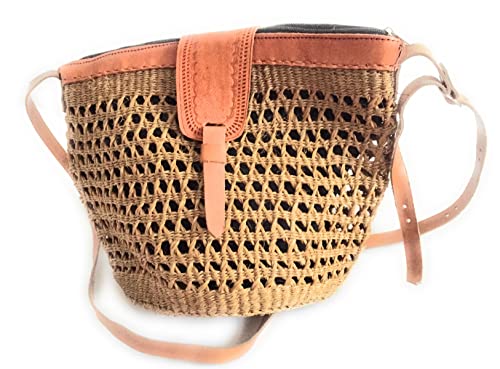 Sac à main exotique de haute qualité en résille marron moyen pour femme
