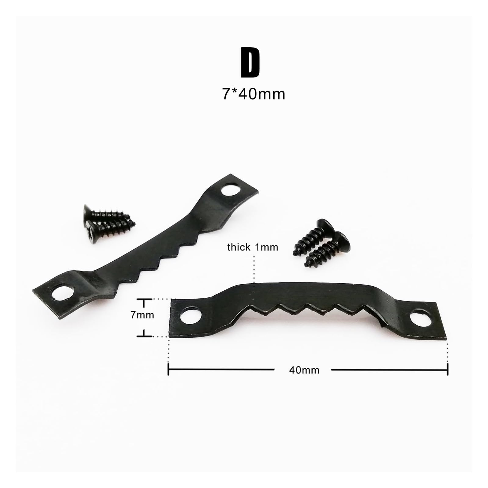 Colgadores para cuadros, Camino de mesa, paquete 25 anillos DEF negros, marco fotos colgante con dientes sierra, varios tamaños(D 7x40mm)