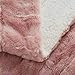 Tache 63x90 Luxury Faux Fur Light Blush Dusty Rose Gold Pink Super Soft Warm Throw Blanket Twin Size