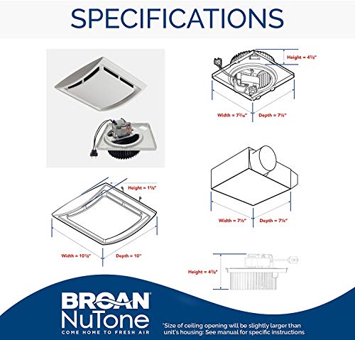 Image of Broan-NuTone QK60S Bathroom Ventilation Grille Upgrade QuickKit, 2.5 Sones, 60 CFM Fan Motor, White