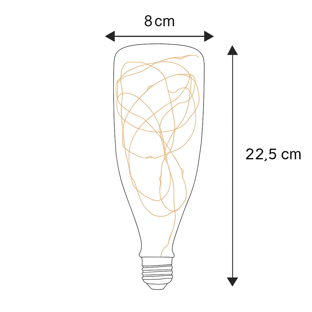 4er-Set LED Deko Leuchtmittel E27, Extra Warmweiß 2200K, 1,6W, mit Kupferkabel – Flaschenform Lampe für warmes, gemütliches Ambiente