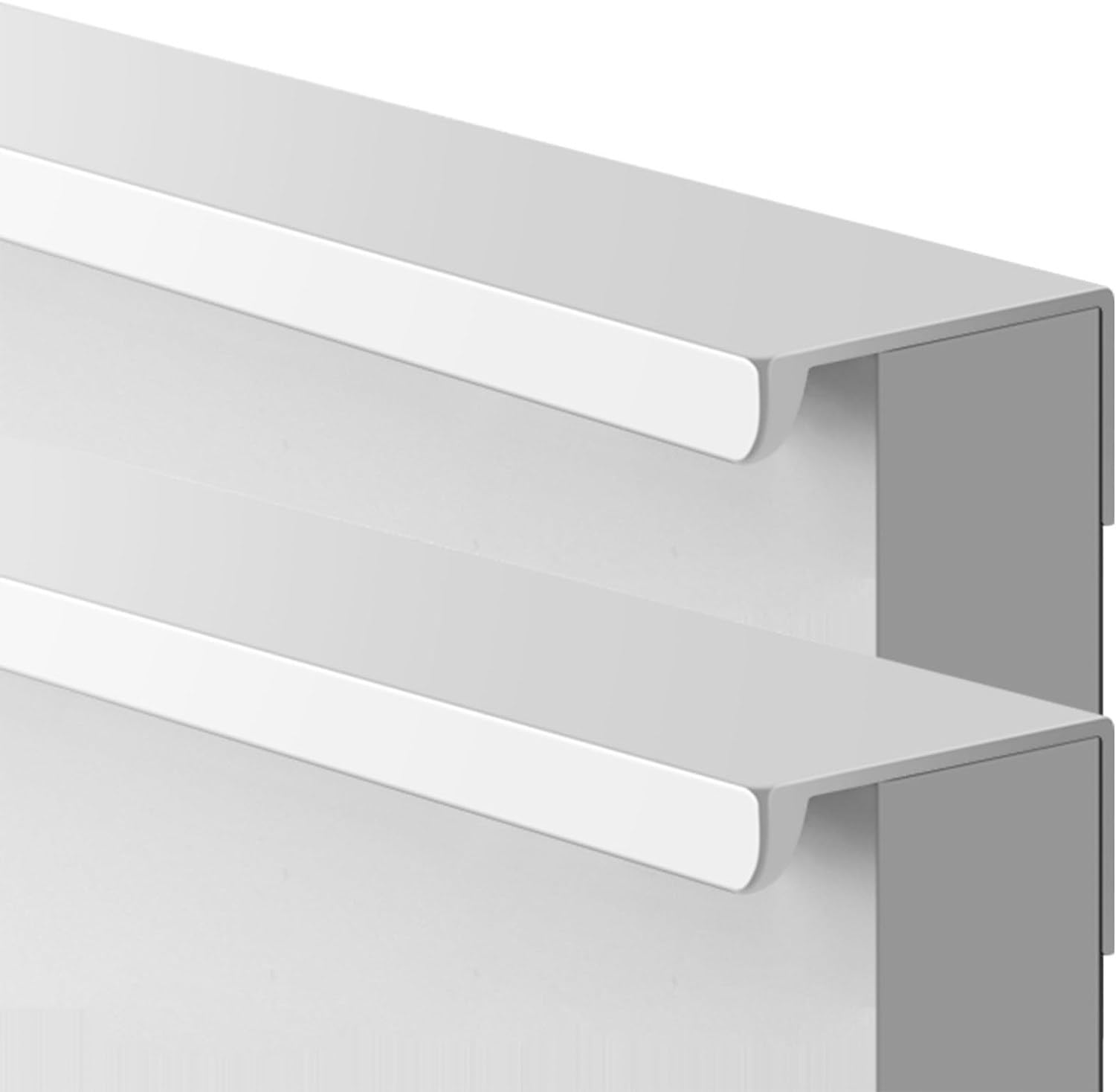 Warme Weiße Möbelgriff Unsichtbar Küchenschrank Griff 2 STK Schranktür Griffe Aluminium Schubladengriffe mit Schrauben für Küche, Length 1200mm, Length 1200mm