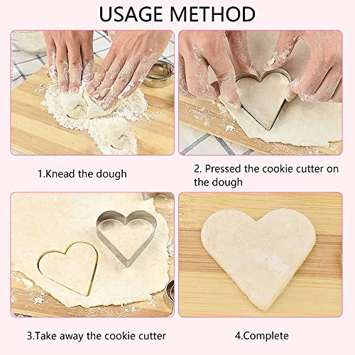 9 Pieces Valentines Heart Cookie Cutter, Valentine’s Day Cookie Cutters Set, Different Size Heart, Heart With Arrow, Double Heart, Lips Shape Metal Cookie Cutters For Valentine Day Party Supply #TOP5