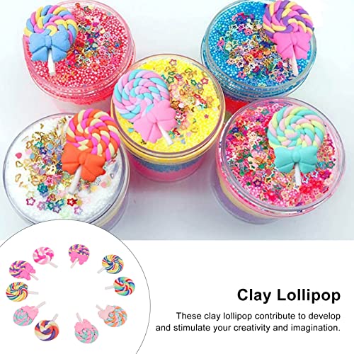 Lot De 10 D¨¦corations Sucettes En Argile Polym¨¨re, Charms Plats Pour Artisanat, Scrapbooking, Protection De T¨¦l¨¦phone, Barrettes, D¨¦coration Int¨¦rieure, Multicolore