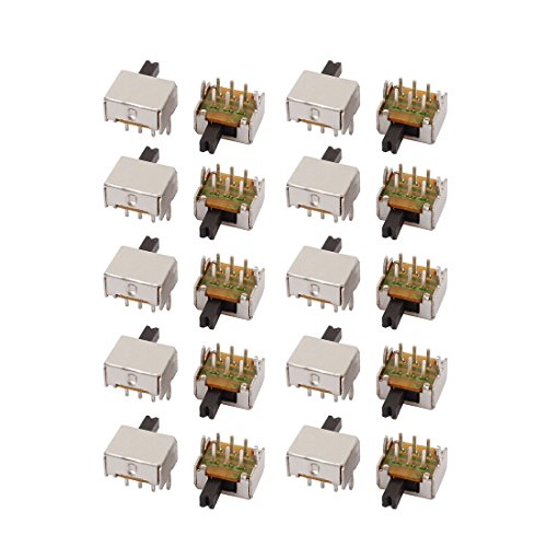 uxcell 20 pcs commutateur à glissière micro DPDT, 2 positions