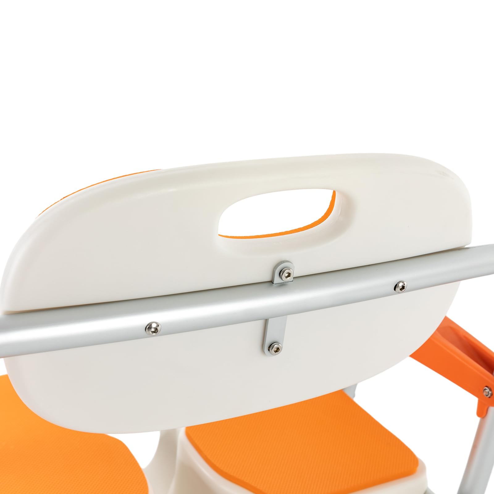 Taburete de ducha con recorte higiénico, silla de ducha con respaldo, reposabrazos soporta hasta 150 kg, con almohadillas antideslizantes para los pies, silla de baño para personas mayores,