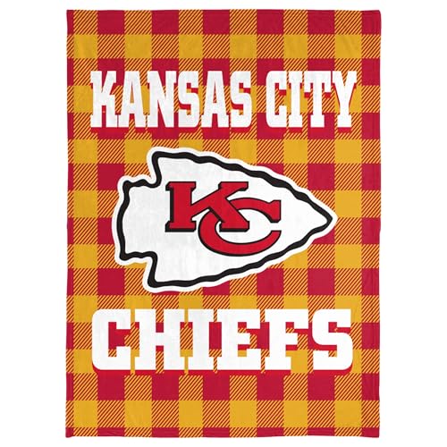 FOCO NFL Kansas City Chiefs 40x50 Lightweight Plaid Fleece Throw Blanket
