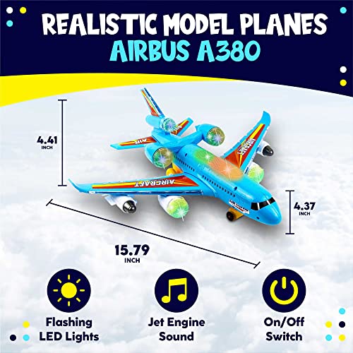 image for Toysery Airplane Toys for Kids, Bump and Go Action, Toddler Toy Plane 