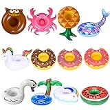 【Contenido del Paquete】12 x Soporte Hinchable para Bebidas. Incluyendo animales, plantas, frutas, comida y otros diseños lindos, puedes elegir lo que quieras, los temas populares de decoración de fiestas piscina harán que su fiesta sea particularmente interesante.