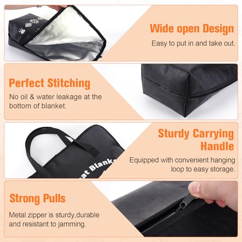 Image of BBQ Blanket for Resting Meat - 5-Layer Insulated Brisket Blanket & Meat Resting Bag, Keeps Brisket, Turkey, Pork Shoulder & Ribs Juicy, Smoker Grill Accessories & BBQ Gifts for Men, Dads -- Black