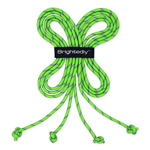 Brightedly 16 FT Double Dutch Jump Rope Set (2 Pack), Long Jump Ropes for Kids or Adults, Knotted Ends for Firmer Grip, Portable, Soft, Comfortable, Durable Quality Material - Green