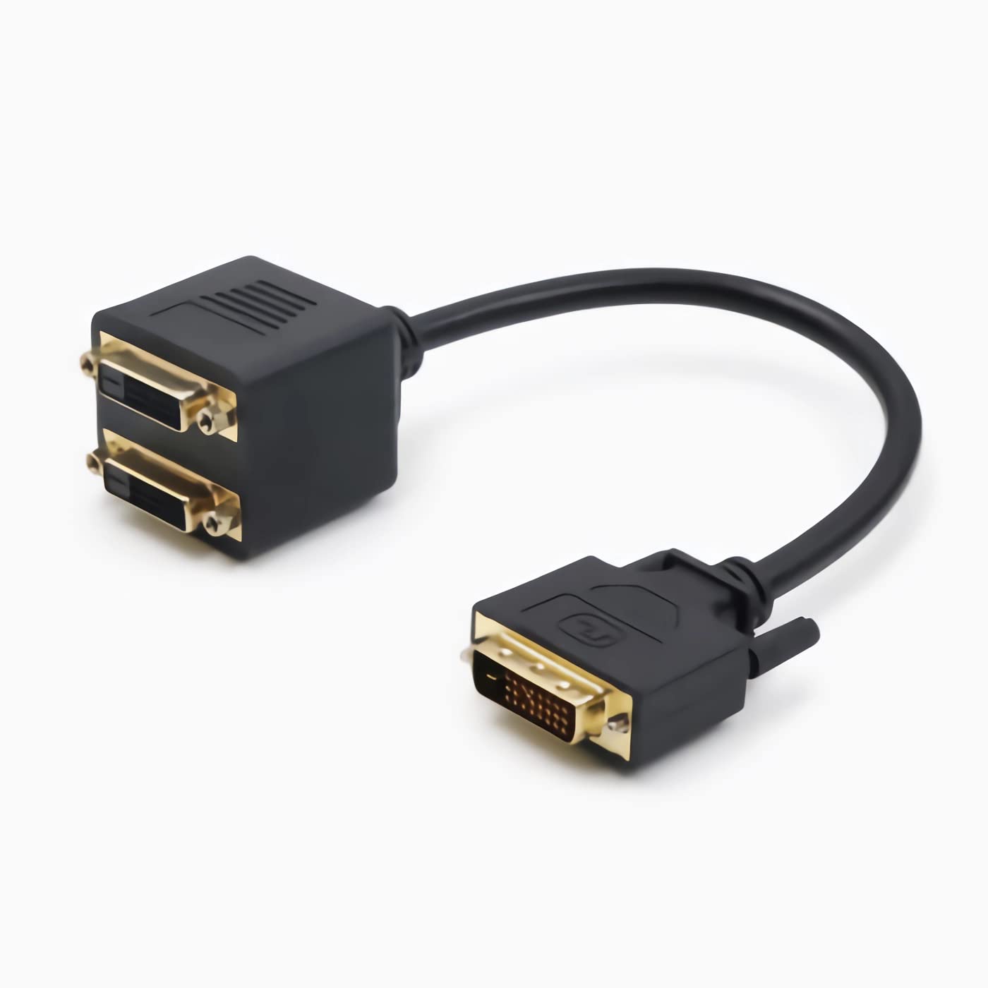 R12CS Cavo splitter DVI – 1 adattatore DVI-D maschio a 2 prese, supporto doppio monitor per porta, ideale per la configurazione a due monitor