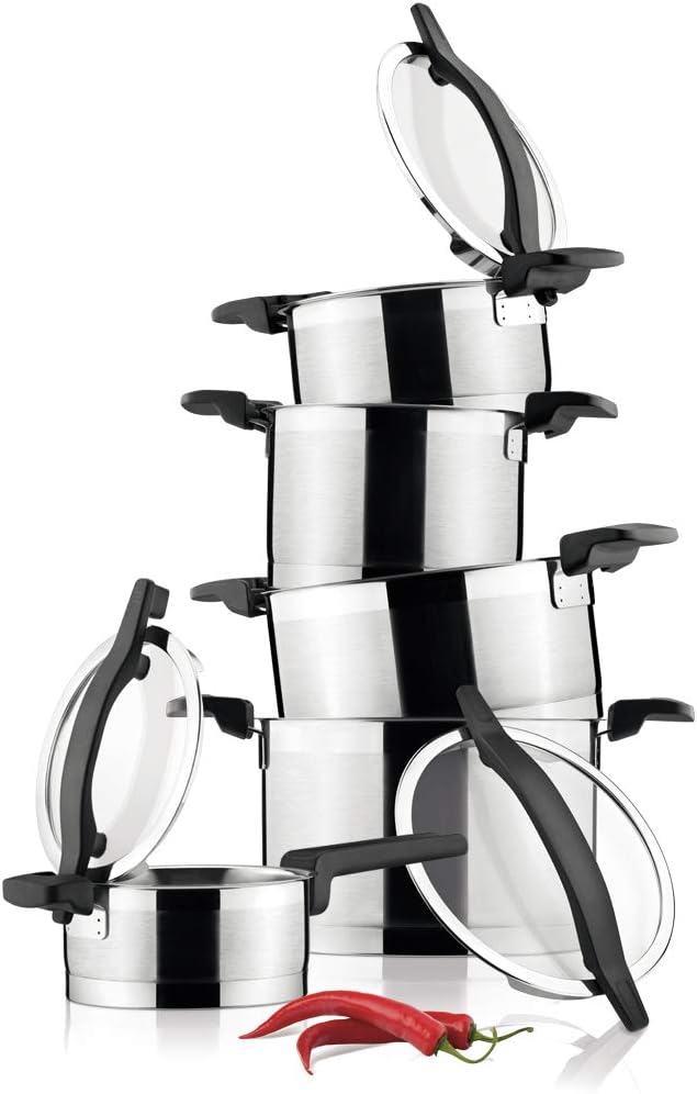 Tescoma Deep Pot with Cover Ø 20 cm 4.0 L Ultima, Assorted, 33 x 22.2 x 18 cm