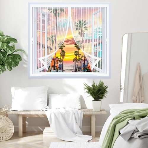 ���փJ�[�e�� ���֗p�Ԍ� 110 x 160 cm �Ԍˉ�悯�������ߊJ���o����y�X�x�����_�T�b�V�h�A�����t�ȒP�Ɏ����I�ɖ��É��d�l�J�[�e���r�O�x���_�X�X�܎{�ݗp, �z���C�g