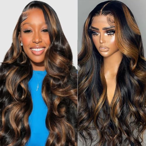 visheart Ombre Lace Front Wig Human Hair 13x6 Body Wave 30 Inch