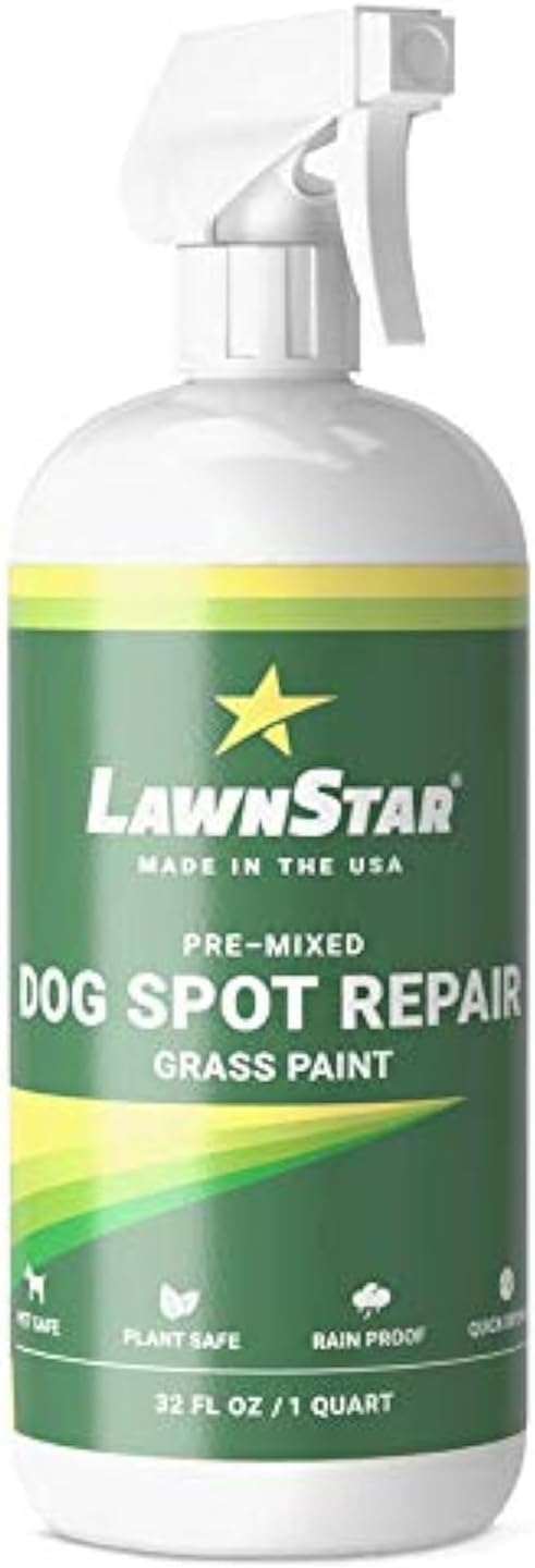 Dog Spot Repair Grass Paint, Pre-Mixed & Ready to Spray - Covers Brown Burn Patches on Lawn (32 fl oz)