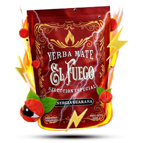 El Fuego Yerba Mate Energia Guarana 500g - High Energy Guarana & Guayusa Infusion Loose Leaf Mate Tea