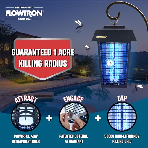 Flowtron Bug Zapper, 1 Acre of Outdoor Coverage with Powerful 40W Bulb