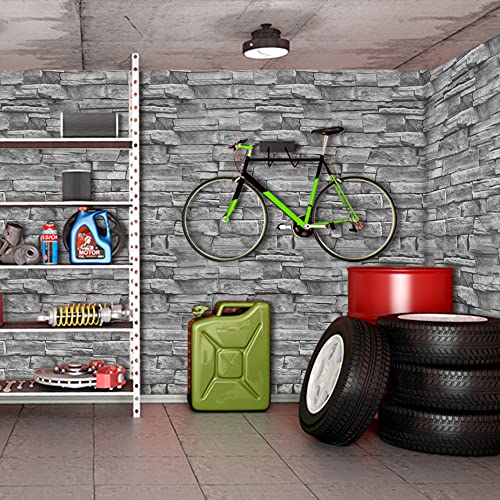 Qimay Grey Brick Wallpaper Peel And Stick Wallpaper 17.7"X236"3D Brick Self Adhesive Removable Wallpaper Waterproof Stick On Wallpaper Backsplash Wall Paper Shelf Drawer Liner Vinyl Film #TOP5