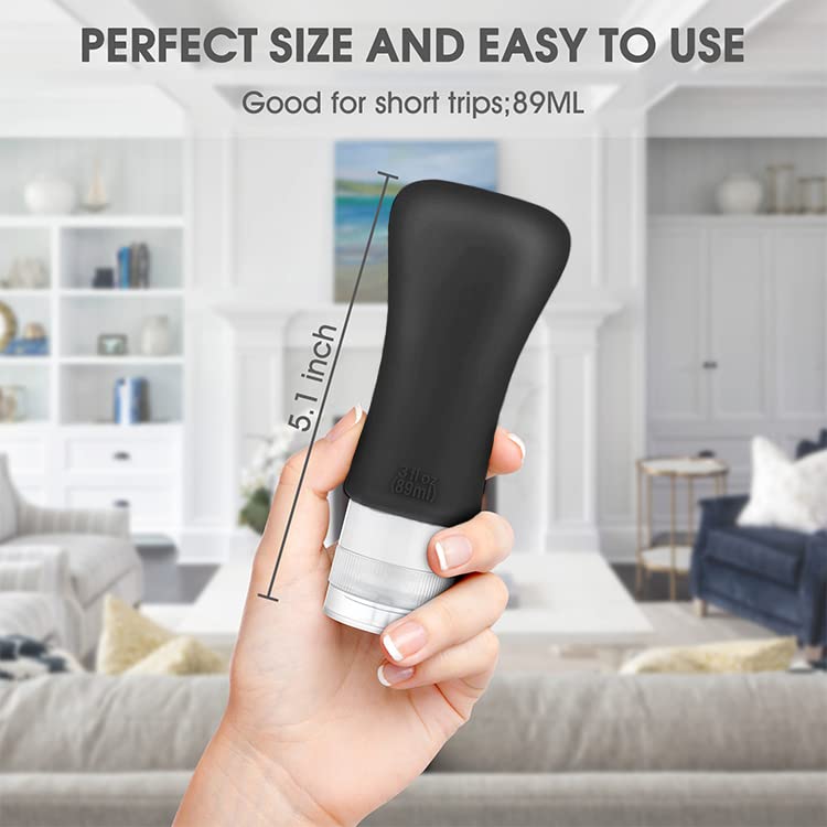 Miniatura 2 de Paquete de 18 botellas de viaje, 3 onzas, 2 onzas, a prueba de fugas, accesorios de viaje, artículos de tocador, botellas de champú y acondicionador