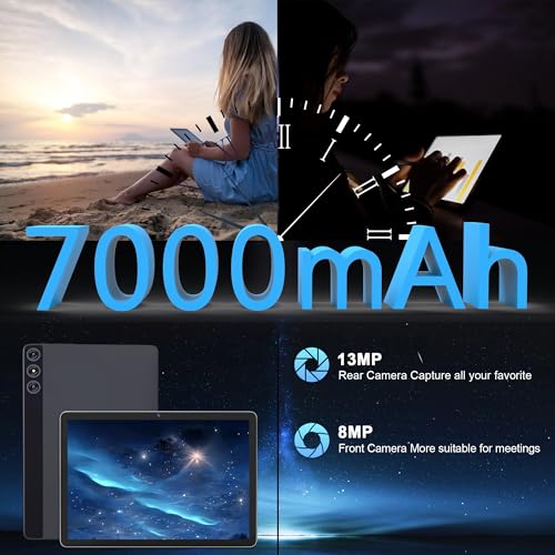 Image of Android 15 Tablet, 2026 Tablet 10 inch 128GB Storage 1TB Expandable 14GB RAM, 4G Sim Slot Tablets with keyboard Support 5G WiFi Bluetooth 5.0 GPS, 7000 mAh, Octa-Core Processor, FHD IPS Display