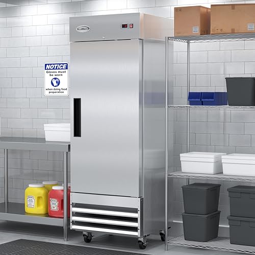 Image of KoolMore 29 inch Stainless Steel Solid Door Commercial Reach-in Refrigerator Cooler - 19 cu. ft (RIR-1D-SS-19C)