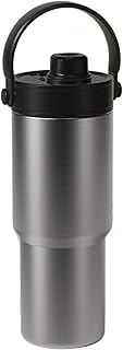 Botella de agua de acero inoxidable con Straw, 24,86 oz Travel Cup, Leakproof Insulated Vacuum Kettle, Ceramic Coated Liner Portable Compact Ideal para café, Soy Milk, 9,84 x 2,8 pulgadas