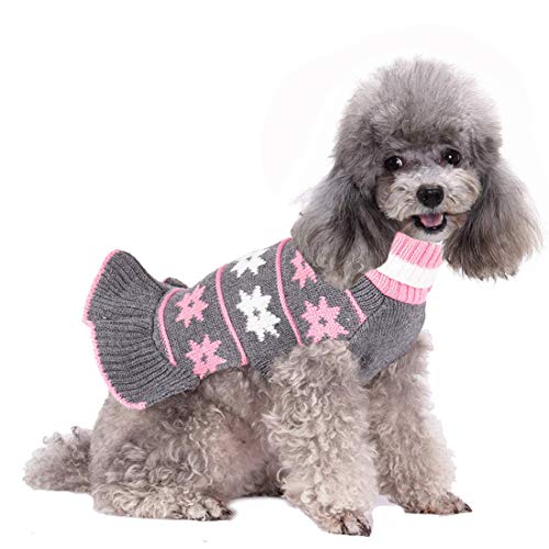 Dog Sweater, Dog Dresses for Small Dogs Turtleneck Polka Cat Sweaters Knitwear Fall Winter Coat Warm Cute Dog Clothes Sweatshirt Girl Boy Pet Sweater for Small Dog Cat Puppy